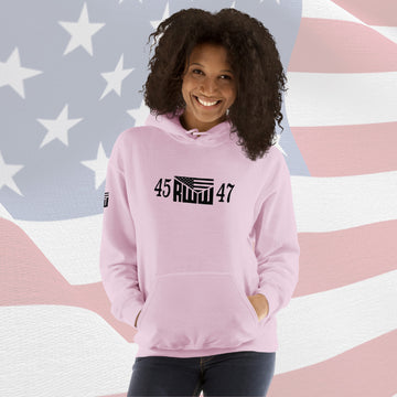 Women's Hoodie - Pink w/ Black 45 RWW 47 Front, Sleeve and Back