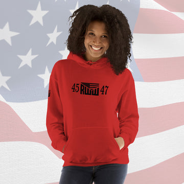 Women's Hoodie - Red w/ Black 45 RWW 47 Front, Sleeve and Back