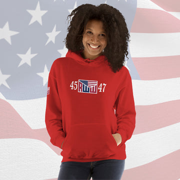 Women's Hoodie - Red w/ Full Color 45 RWW 47 Front, Sleeve and Back