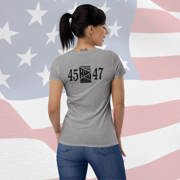 Women's T-Shirt - Gray w/ Black 45 RWW 47 Front and Back