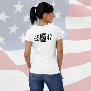 Women's T-Shirt - White w/ Black 45 RWW 47 Front and Back