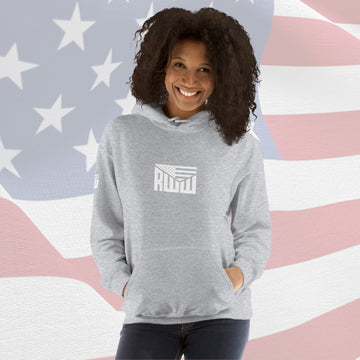 Women's Hoodie - Gray w/ White RWW Front, Back and Sleeve