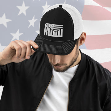 Trucker Hat - Black/White w/ White RWW