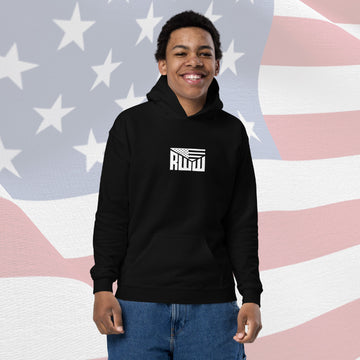 Kid's Hoodie - Black w/ White RWW Front and Back