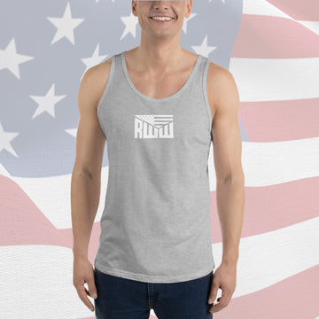 Men's Tank Top - Gray w/ White RWW Front and Back