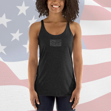 Women's Racerback Tank - Black on Black RWW