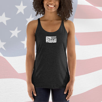 Women's Racerback Tank - Black w/ White RWW